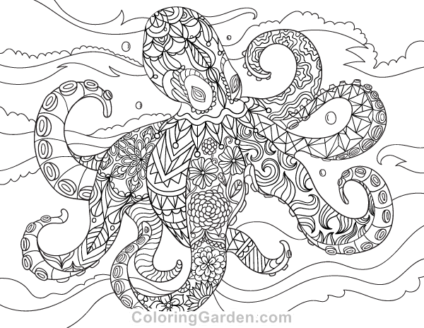 Octopus Coloring Page Pdf