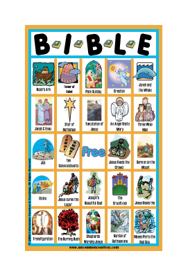 Bible Story Printables Bingo