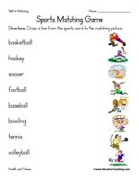 Sports Worksheets For Elementary Students