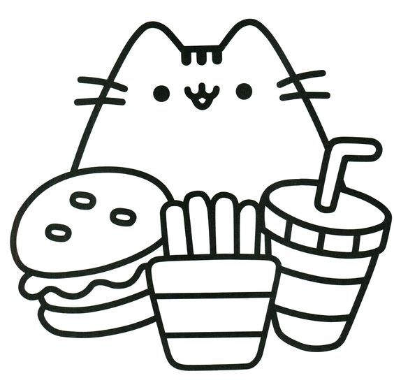 Coloring Pages Pusheen Cafe