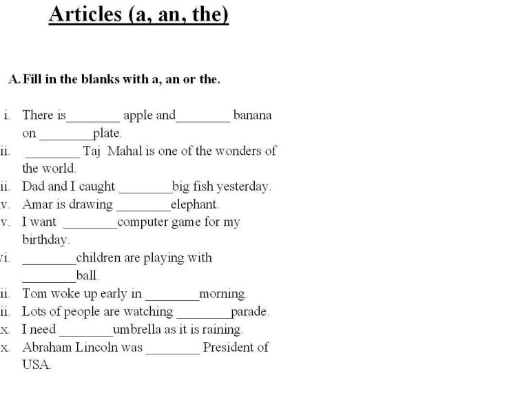 Worksheet For Class 2 English Pdf
