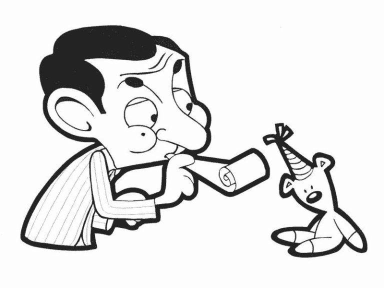 Mr Bean Cartoon Colouring Pages