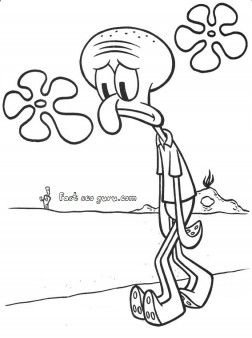 Dab Squidward Coloring Pages