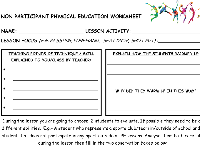 Physical Education Worksheets For Grade 4