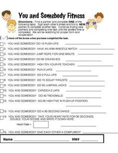 Physical Education Worksheets For Elementary Students