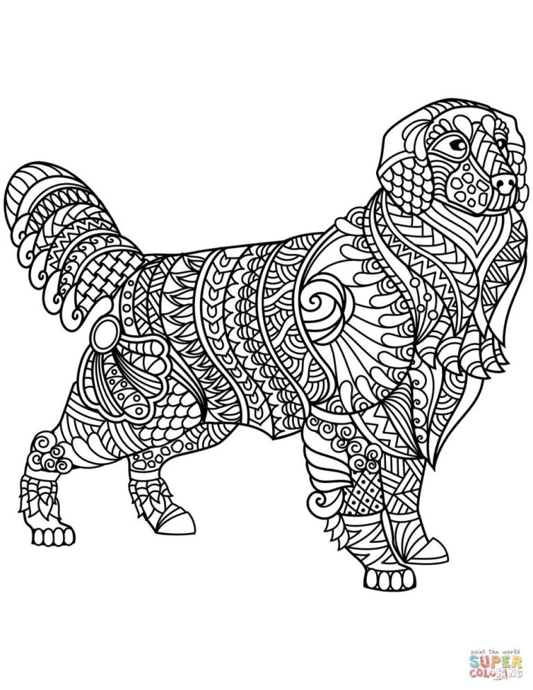 Pup Golden Retriever Coloring Page