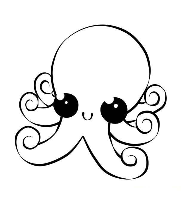 Octopus Coloring Page Cute