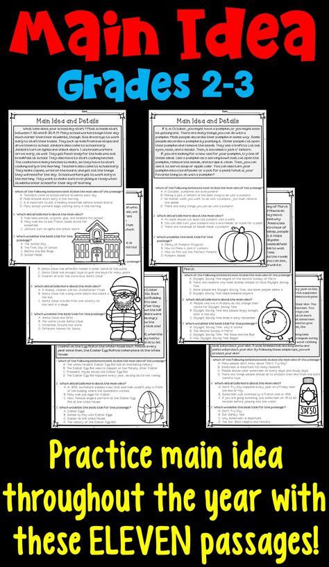 Main Idea And Supporting Details Worksheets 3rd Grade With Answers