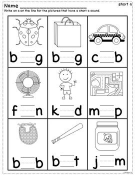 Short Vowels Worksheets For Preschoolers