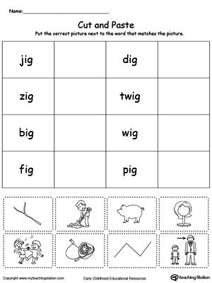 Free Printable Ig Word Family Worksheets