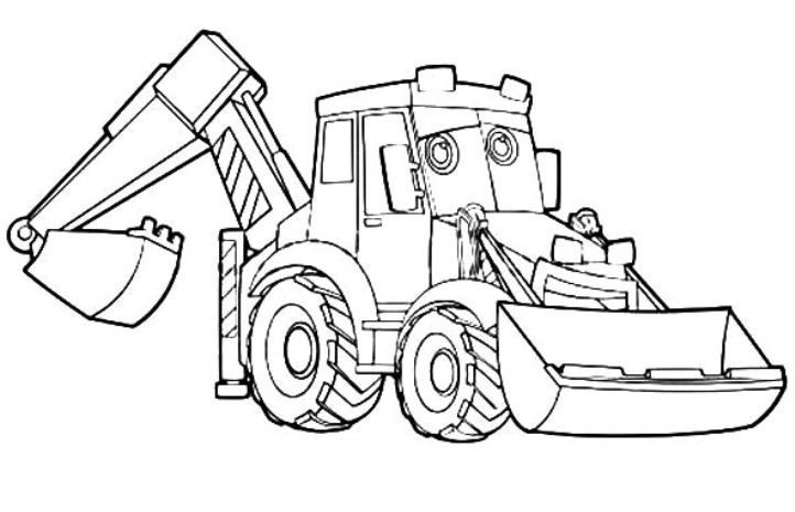 Digger Truck Colouring Pages
