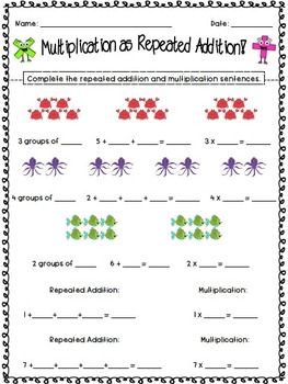 Free Printable Repeated Addition Worksheets