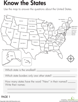 Printable 3rd Grade Geography Worksheets