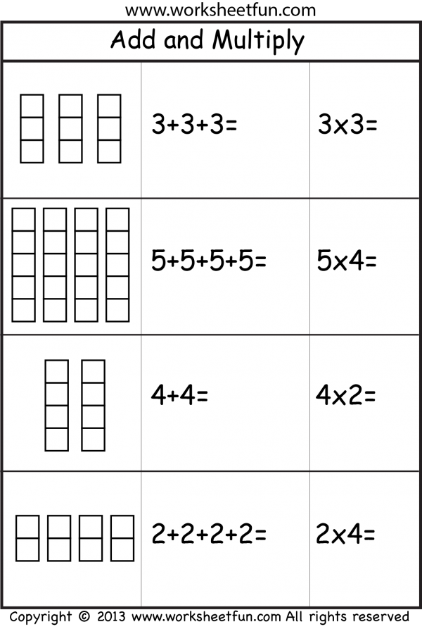 Repeated Addition Arrays 2nd Grade Worksheets
