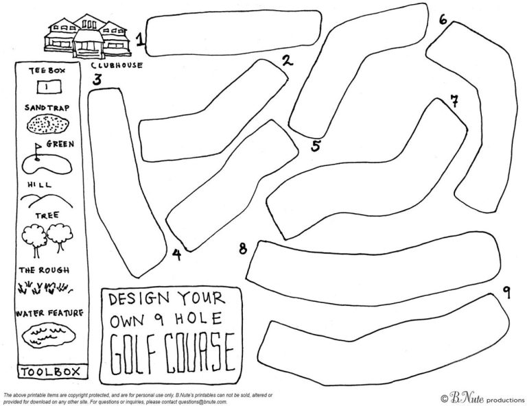 Golf Course Golf Coloring Pages