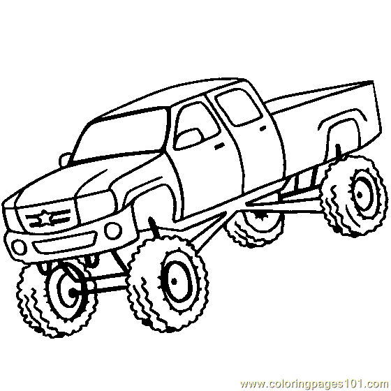 Lifted Printable Truck Coloring Pages