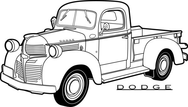 Printable Old Truck Coloring Pages