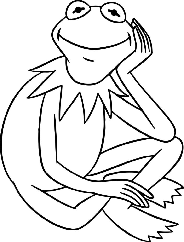 Kermit The Frog Coloring Page With Hearts