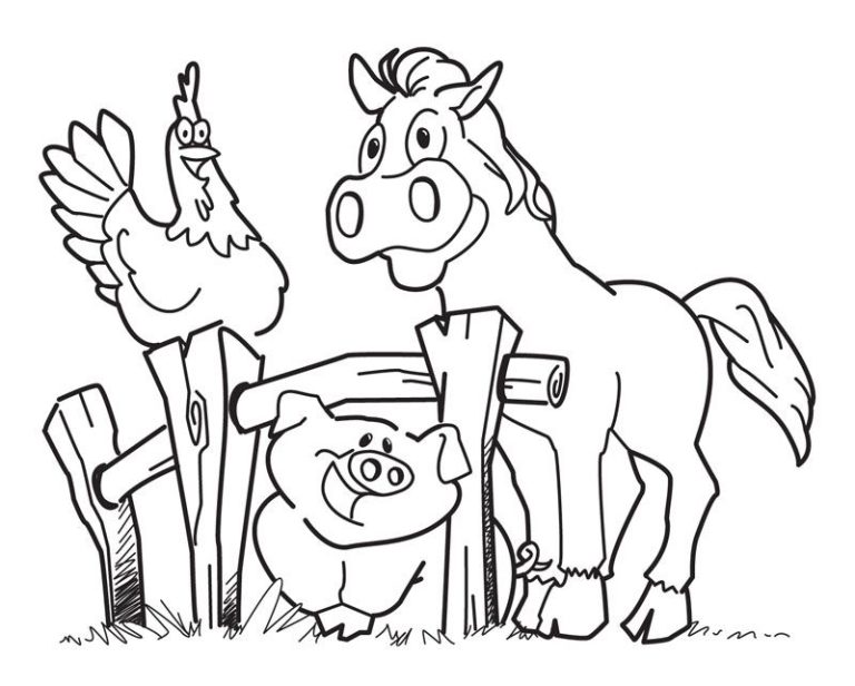 Farm Animals Coloring Worksheet