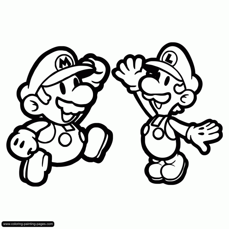 Easy Paper Mario Coloring Pages