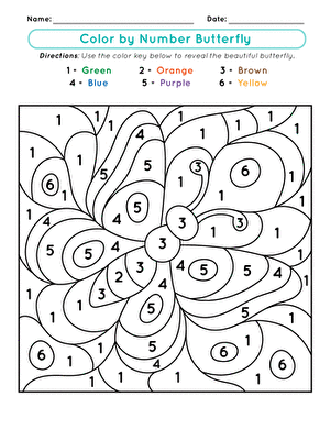Easy Free Printable Color By Number Worksheets For Kindergarten