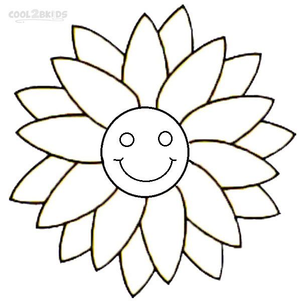 Smiley Face Flower Coloring Page