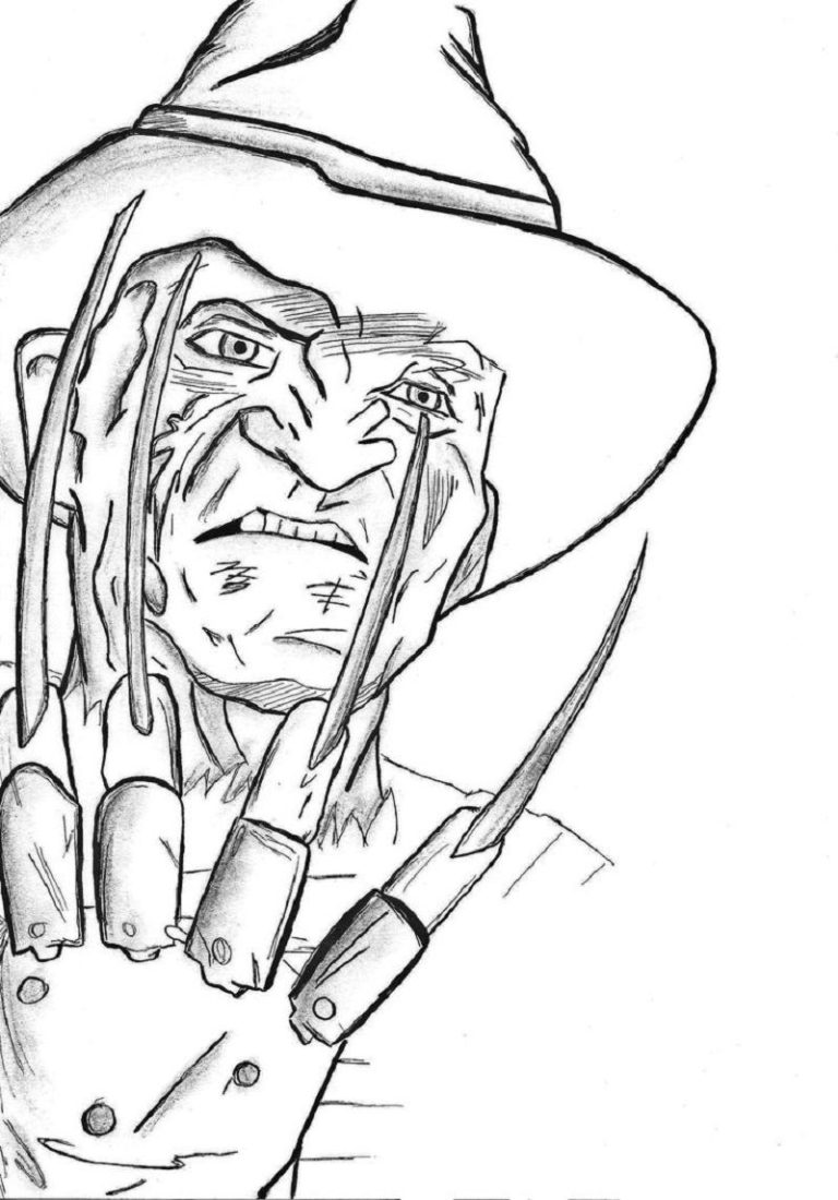 Easy Freddy Krueger Coloring Pages