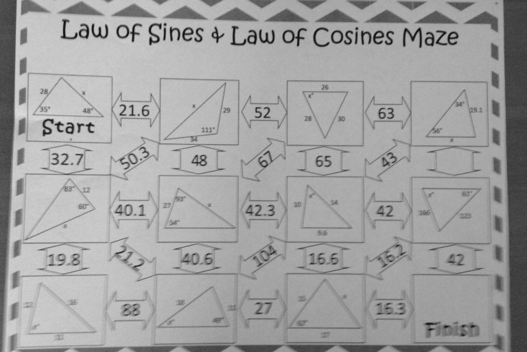 Law Of Sines Worksheet Answers With Work