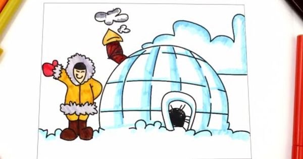 Eskimo Igloo Coloring Page