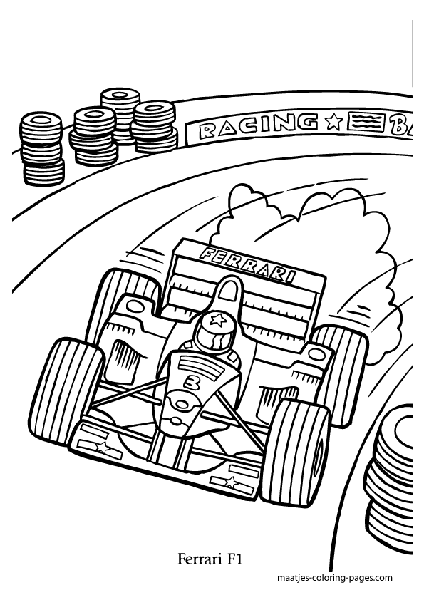 Easy Ferrari Colouring Pages