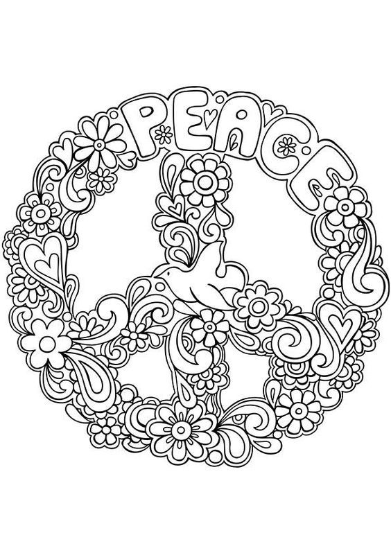Easy Peace Coloring Pages