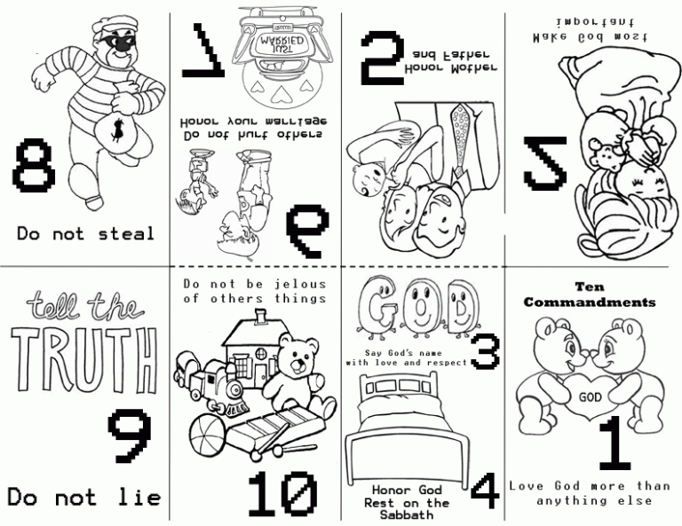 Children's 10 Commandments Coloring Page