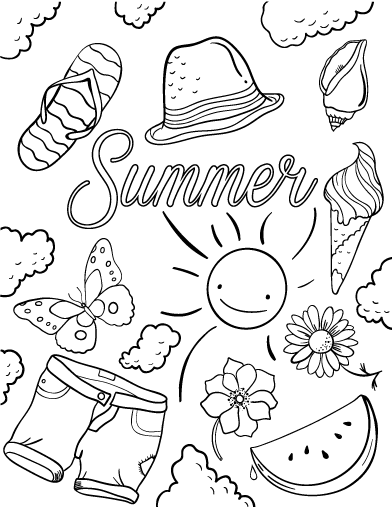 Beach Coloring Pages Pdf