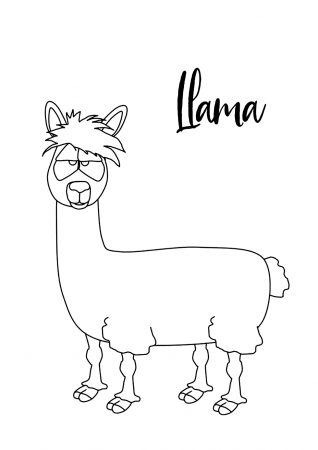 Animated Cute Llama Coloring Pages