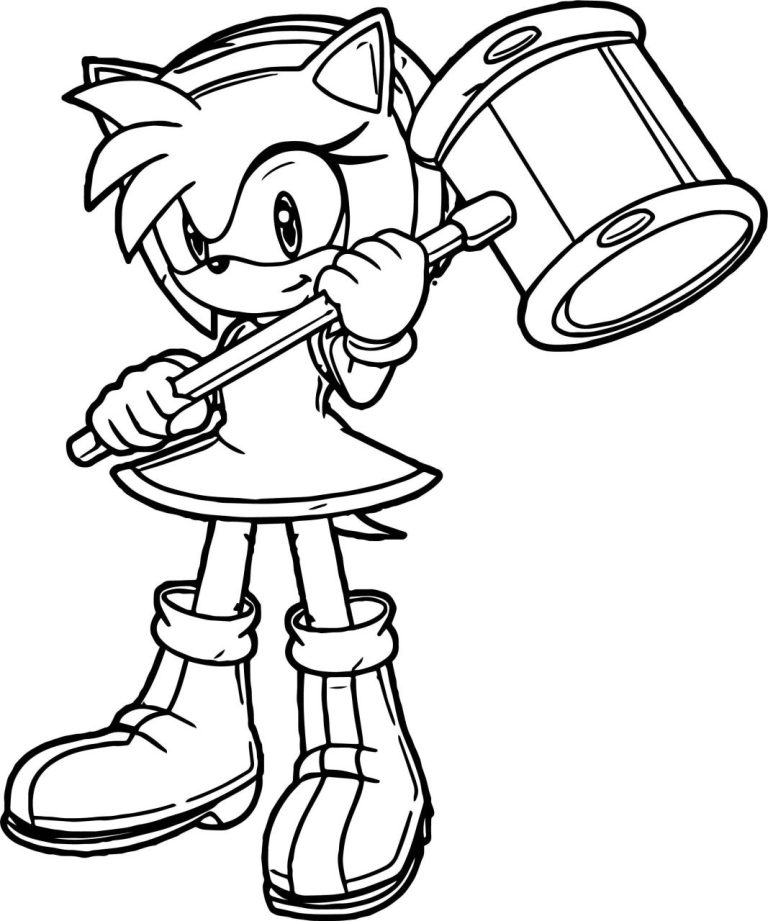 Amy Rose Sonic The Hedgehog Coloring Pages