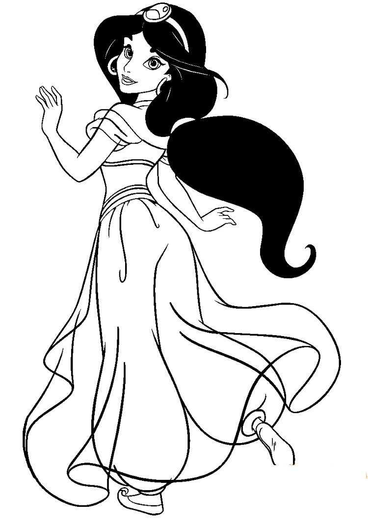 Aladdin 2019 Jasmine Coloring Pages