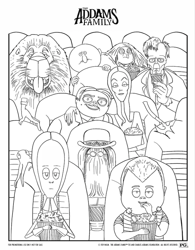 Addams Family Coloring Pages Free