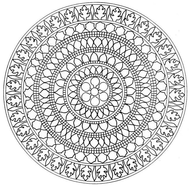 Advanced Complicated Mandala Coloring Pages