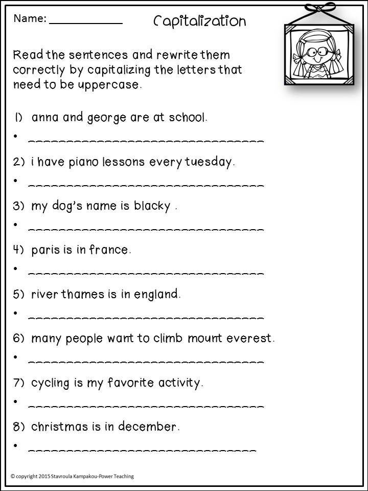 Grade 2 Punctuation And Capital Letters Worksheet