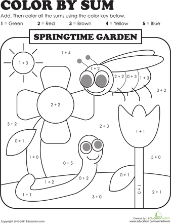 1st Grade Addition And Subtraction Coloring Worksheets