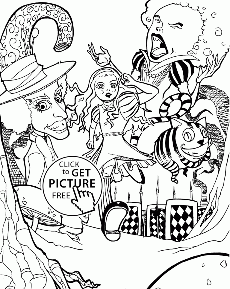 Alice In Wonderland Stoner Trippy Coloring Pages