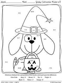 2nd Grade Halloween Addition Coloring Worksheets