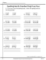 Practice Writing Sheets For 2nd Grade