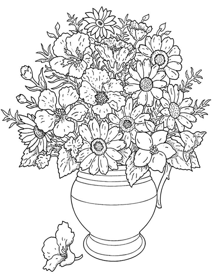 Advanced Hard Flower Coloring Pages