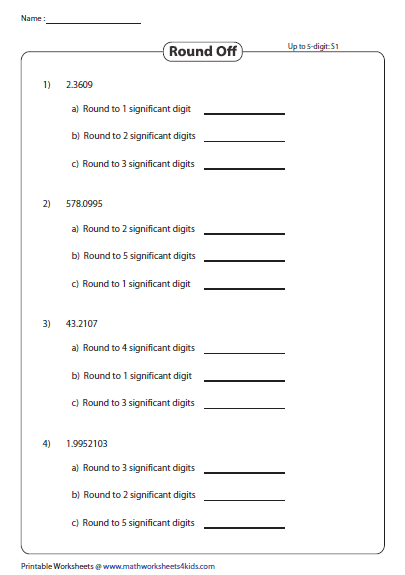 Significant Figures Practice Worksheet With Answers Pdf