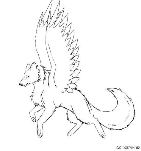 Anime Mystical Wolf Coloring Pages