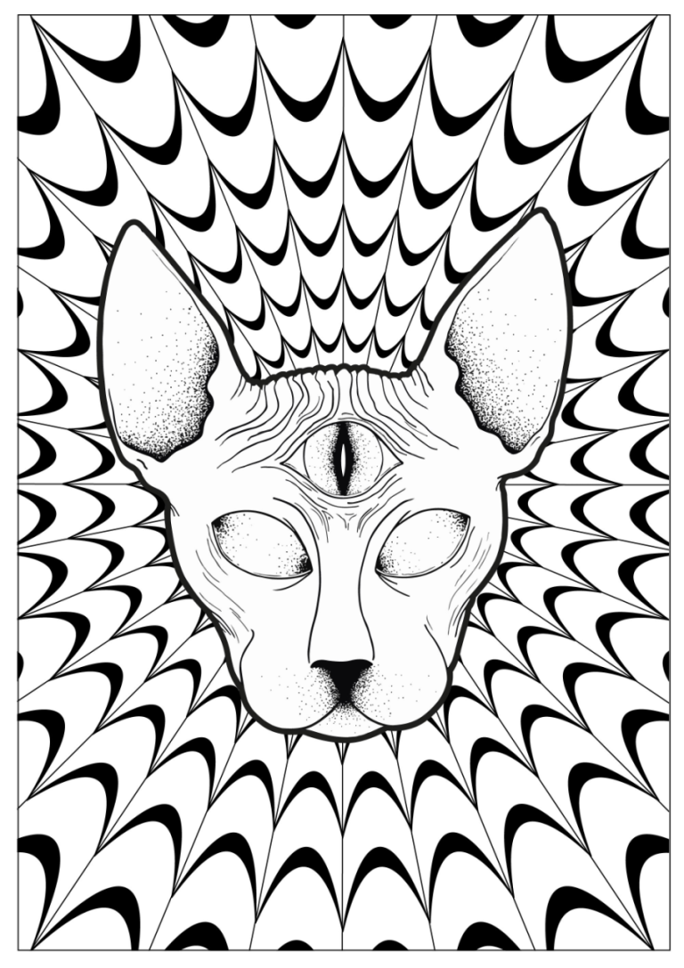 Aesthetic Trippy Alien Coloring Pages