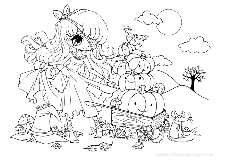 Anime Halloween Coloring Pages For Girls