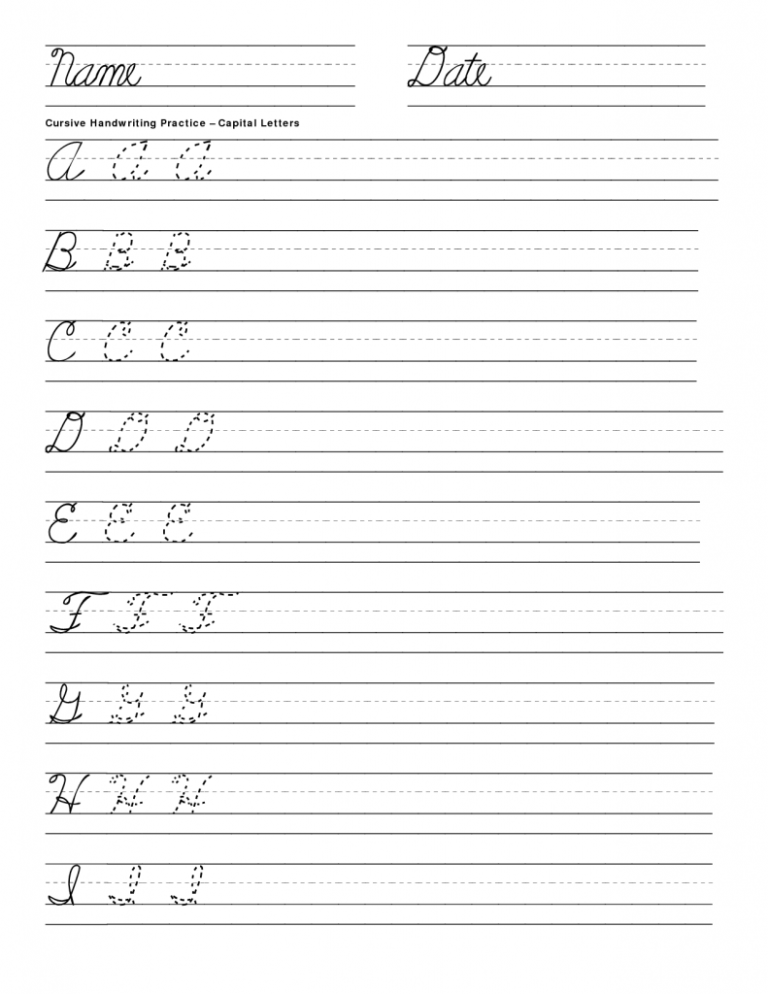 Block Letter Practice Sheets
