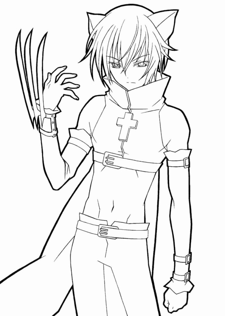 Anime Wolf Boy Colouring Pages